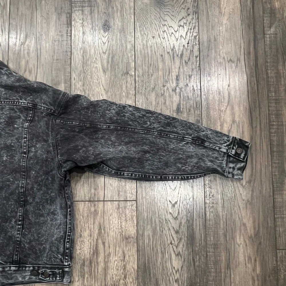 VTG 80s Levis Denim Trucker Jacket XL Black Acid Wash USA 70507 0253 Galactic - Picture 10 of 12